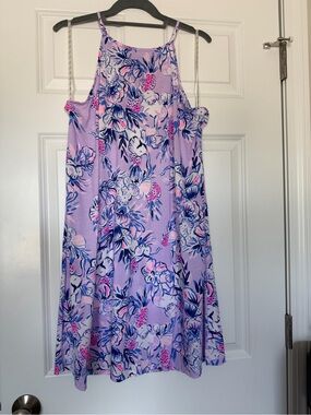 Lilly Pulitzer Margot swing dress size M Trunks in the air purple elephants